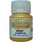 Tinta Acrílica Decorfix Metálica 37ML Ouro - Pacote com 6 Unidades