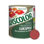 Tinta Acrílica Piso Premium Plus 900ml 1/4 Lukscolor Lukspiso Resistente Garagem Quadra Calçada Estacionamento Cimentado Concreto Fibrocimento - Vermelho Segurança