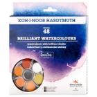 Tinta Aquarela em Pastilha Brilhante 48 Cores Koh-I-Noor