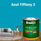 Tinta de Parede Acrílica Azul Tiffany 3,2l Lavável Antimofo Acrilar Brasilux Premium Várias Cores