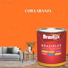 Tinta de Parede Semi Brilho Laranja 800ml Brasiplus Acrilica Lavável.