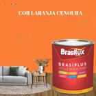 Tinta de Parede Semi Brilho Laranja 800ml Brasiplus Acrilica Lavável.