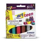 Tinta Dimensional 3D Metallic 20ml Cx com 6 Cores Acrilex