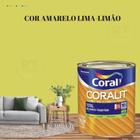 Tinta Esmalte Sintético Base Água Cor Amarelo 800ml Coral Coralit Total Zero Acetinado p/Madeiras e Metais e Pintura em Artesanato de MDF.