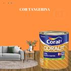 Tinta Esmalte Sintético Base Água Cor Laranja 800ml Coral Coralit Total Zero Brilhante p/Madeiras e Metais e Pintura em Artesanato de MDF.