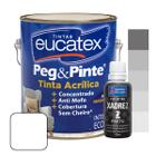 Tinta Eucatex Acrilica Peg E Pinte 3,6L Branca + Xadrez 50ml