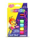 Tinta guache bastão 6 cores neon - acrilex