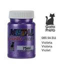 Tinta Metal Mastic Mega 75ml Artesanato Gato Preto Violeta