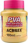 Tinta Para Artesanato Pva Fosca Acrilex 100ml Cores Pintura Mdf Madeira Papel Cerâmica Isopor Cortiça Palha Gesso Solúvel Em Água Atóxica Miscíveis