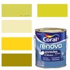 Tinta Para Parede Acrílica Coral Renova Cor Amarelo 3,2l Lavável Premium Antimofo.