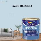 Tinta Para Parede Acrílica Coral Renova Cor Azul 3,2l Lavável Premium Antimofo Cor Azul Céu/Cor Azul Turquesa.