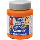 Tinta para tecido fosca 250ml laranja acrilex