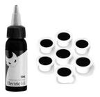 Tinta Preto Linha 30ml + 100 Batoques M Tattoo Tatuagem