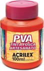 Tinta PVA Fosca 100ml Ref 507 Vermelho Fogo Acrilex