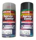 Tinta spray na cor de seu carro prata + spray verniz 1 kit