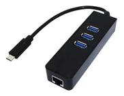 Tipo-C 3.0 Hub + Gigabit Hub 3 Portas Usb 3.0 Gigabit Rj 45 - Alinee