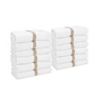 Toalha Arkwright White Bath Gym 100% algodão 22x44cm - pacote com 6