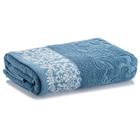 Toalha de Banho 70x140cm Jacquard Medalhão Azul Corttex