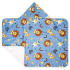 Toalha de banho bebe com capuz bublim petit estampada c/forro fralda 67cmx90cm pct c/01un //leao azul - INCOMFRAL