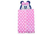 Toalha de banho bebê com capuz e forro de fralda disney - mickey-minnie