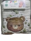 Toalha de banho bebe soft amiguinhos 90 cm x 80 cm urso verde - PAPI