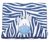 Toalha de Banho Com Capuz Bordado Bichinhos BAMBI - Zebra Azul