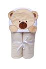 Toalha de banho infantil bebê felpuda com capuz 3d-enxoval - papi
