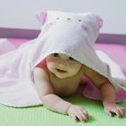Toalha de banho infantil bebê lisa c/ capuz bordado e forro de fralda bichos - baby joy