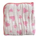 Toalha De Banho Soft Premium Para Bebê com Capuz 3 Camadas Coração Rosa
