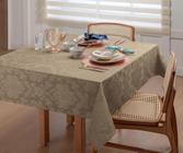 Toalha De Mesa 10 Lugares Retangular - Tecido Jacquard Rústico Cinza