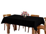 Toalha de mesa 6 Lugares 2,00m Retangular Oxford Liso Preto - Home Fernandes