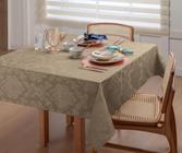 Toalha De Mesa 6 Lugares Cor Avelã Tecido Jacquard 2,20M - Beatriz Enxovais