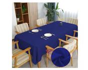 Toalha de mesa 6 Lugares Retangular Linho Rústico Azul