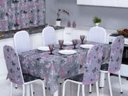 Toalha de Mesa 8 Cadeiras 2,50 x 1,40 Mesa Posta Cozinha Sala de Jantar Oxford Estampada - Ametista Decorações