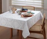 Toalha De Mesa 8 Lugares Cor Branca Tecido Jacquard 2,50M