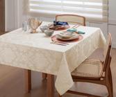 Toalha De Mesa 8 Lugares Retangular - Tecido Jacquard Rústico Cinza