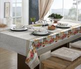 Toalha de mesa branca estampada sinos decoração natalina 2,50m p/a - BruceBaby Bordados