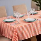 Toalha de Mesa Brisa 8 Lugares 2,50x1,45 Oxford Estampado Xadrez - Laranja