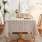 Toalha de mesa Chassic Farmhouse Style Linen 54 x 72 polegadas Light Coffee