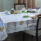 Toalha De Mesa Com Transfer Suzi 2,20M X 1,60M Branco