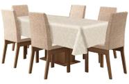 Toalha De Mesa De 4 Lugares Tecido Jacquard - Palha