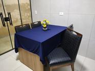 Toalha de Mesa de Cozinha Copa Sala de Jantar 4 Lugares 1,40m x 1,40m Malha Gel Azul Marinho