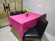 Toalha de Mesa de Cozinha Copa Sala de Jantar 4 Lugares 1,40m x 1,40m Malha Gel Pink
