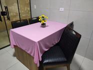 Toalha de Mesa de Cozinha Copa Sala de Jantar 4 Lugares 1,40m x 1,40m Malha Gel Rosa