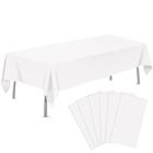 Toalha de mesa de plástico tujol branca, pacote com 6, 137 x 274 cm, retângulo