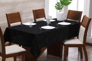 Toalha de Mesa em Jacquard Quadrada Luxo 4 Lugares - 1,35m x 1,35m  Preto