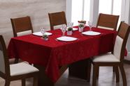 Toalha de Mesa em Jacquard Quadrada Luxo 4 Lugares - 1,35m x 1,35m Vermelho - J.J Enxovais