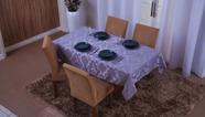 Toalha de Mesa Jacquard 4 lugares 1,35x1,50 - Cinza