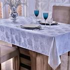 Toalha de Mesa Jacquard 4 Lugares 1,40m x 1,50m Gelo Exclusiva