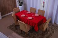 Toalha De Mesa Jacquard 6 Lugares 1,35x2,00 Vermelho